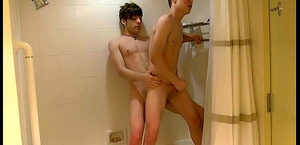  Hot twink scene They scrub down before they embark to kiss and run